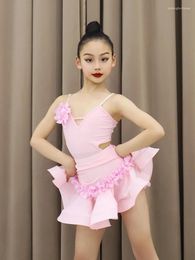 Ropa de escenario ropa de baile latino primavera y verano práctica infantil de las niñas actuación avanzada avanzada