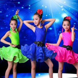 Ropa de escenario Vestido de baile latino para niñas Competición Salón de baile Salsa Samba Tango Traje de práctica estándar Niños Niño 2024