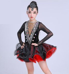 Vêtements de scène robe de danse latine Costume professionnel pour filles femmes frange Samba Salsa/salle de bal/Tango/Cha Cha robes de compétition
