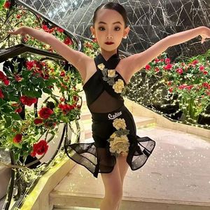 Scène Wear Latin Dance Robe Femme Vêtements Girl Kid's for Dancing Dancewear Set Cha Tango Rumba