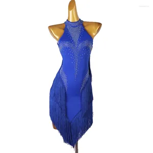 Scary Wear Dance Dance Dress Women's Shiny Diamond Tassel Adulte Adult Performance Performance Competition Concours de performance