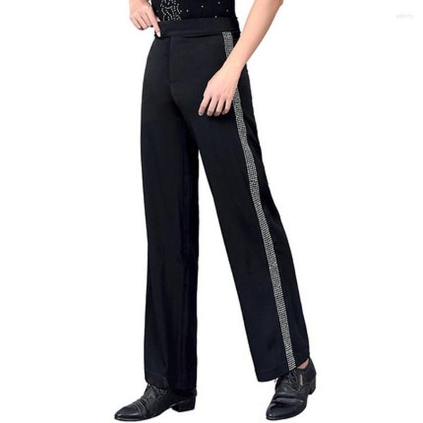 Stage Wear Pantalons pour hommes de danse latine Diamond Pants Practice Clothes GB Straight Modern