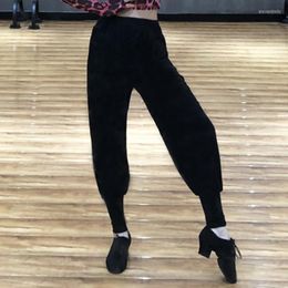 Stage Wear Latin Dance Pants Modale zwarte radijs broek Ballroom Samba Rumba Salsa Tap Practice Women Training Kleding DNV13848