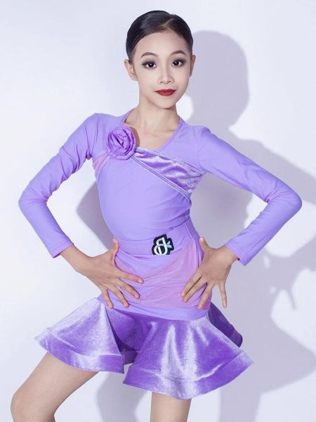 Stage Wear Costume de pratique de danse latine pour filles, ensemble professionnel de célébrités sur Internet