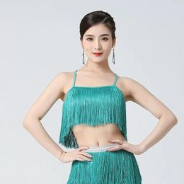 Stage Wear Latin Dance Tassel Top Suspender Wrap Chest Dress Practice Holiday Performance