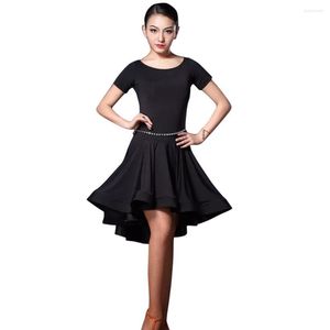 Desgaste de la etapa Vestido latino Competencia de baile estándar Traje de rendimiento Mujer Vestidos de noche Trajes de concierto Elegancia Slim Solid