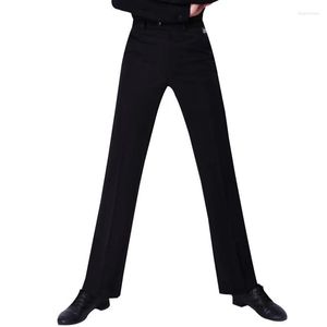 Stage Wear Latin Hommes Satin Taille Pantalon Adulte Moderne Salle de bal Dancewear Costumes Pantalons de danse pour la danse de poche de performance