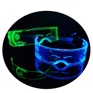 Accesorios de baile de escenario Led Colorido Gafas luminosas para Navidad Fiesta de la fiesta de Halloween Festival de música Tecnología Ciencia ficción Fuera Honeycomb
