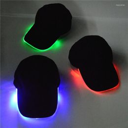 Stage Wear LED Light Cap Baseball Caps Réglable Couleur Phare Performance Pour Flash Unisexe Avec Batterie Rouge Vert