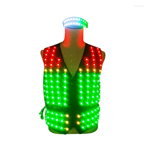 Stage Wear LED Light Up Vest Costumes Danse lumineuse pour hommes femmes