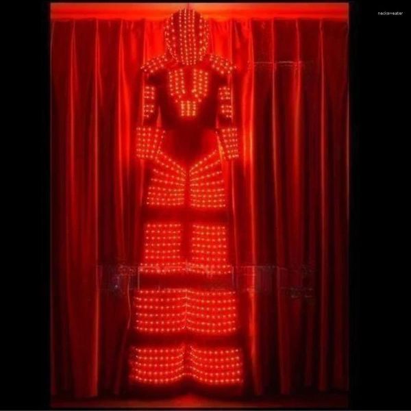 Escenario desgaste LED zancos robot disfraz ropa evento Kryoman trajes iluminación baile celebración rendimiento entretenimiento espectáculo paño