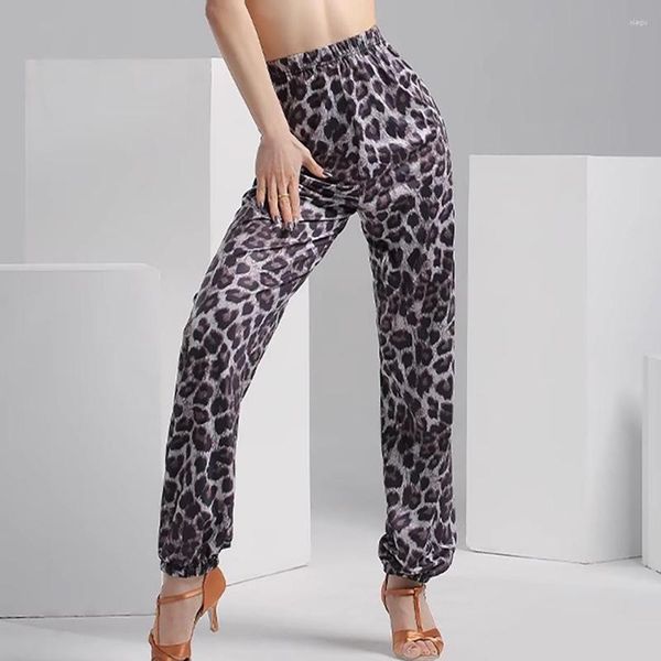 Vêtements de scène léopard Design pantalon femme robe de danse latine femmes pantalons salle de bal Samba Rumba Performance Dancewear NY63 6735