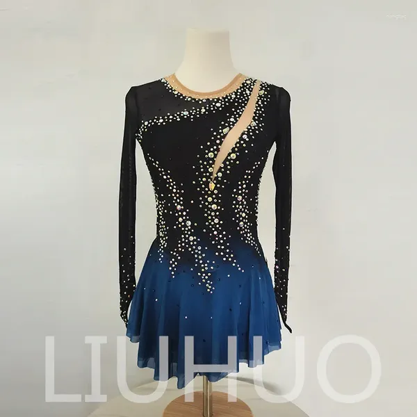 Wear Liuhuo Arpiwer Skating Dress Femmes Femmes Tentes Stretchy Spandex Gradient Competition Wholesale