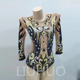 Stage Wear Liuhuo Rhythmic Gymnastics Tuchard Competitieve prestaties Kleding Longsleven