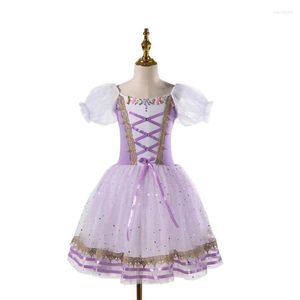 Vêtements de scène longue robe de Ballet Giselle violet professionnel Tutu classique ballerine Performance danse fille femmes princesse