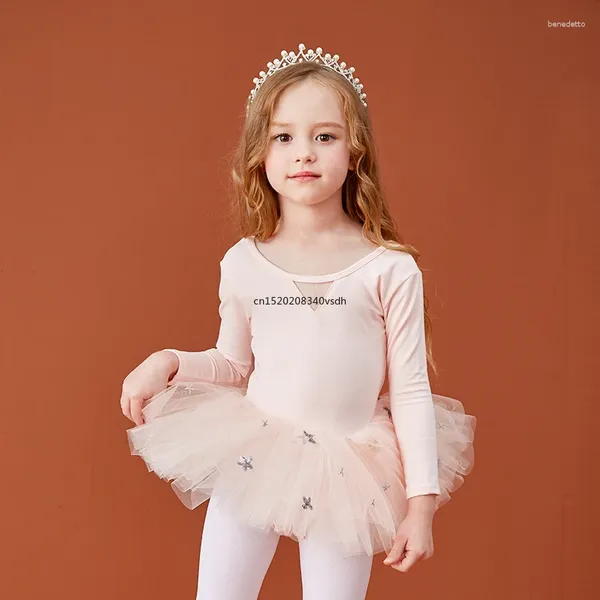 Portez des manches longues juge de gymnastique pratiquer des vêtements de gymnastique Ballet tutu robe de danse costume jupe