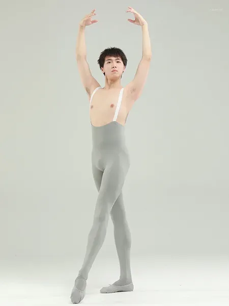 Stage Wear Hommes Ballet Une pièce Spandex Pratique Body Gymnastique Combinaison Justaucorps Yoga Danse Peau Collants Chaussettes Une pièce