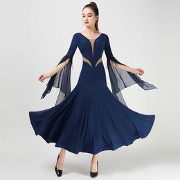 Vêtements de scène robe de danse moderne vêtements de Performance Standard nationaux femmes robes de compétition de salle de bal de valse haut de gamme