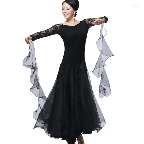 Vêtements de scène Robe de danse moderne Norme nationale Femmes Costumes de performance de salle de bal Valse Tango Foxtrot Robes de flamenco