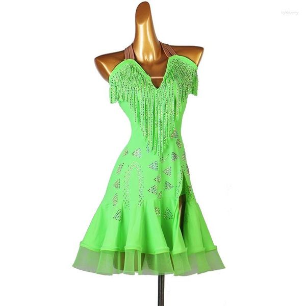 Vêtements de scène Costume de danse moderne Femmes Robe Top Jupe à franges Pantalon de danse Costume à franges Hauts pour femmes Robes de salle de bal 2023 Ligne Utilisation de vêtements