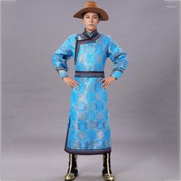 Stadiumkleding Mongools kostuum Mannelijke dansvoorstelling Traditionele etnische herengewaadkleding Nationale levende feestjurk