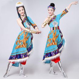 Stage Wear Mongolian Tibet Style etnisch kostuum Performance Kleding Festival Party Jurk Folk Dance