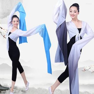 Vêtements de scène multicolores chinois Hanfu manches d'eau Yangko danse pratique hauts femme classique opéra de pékin Costume tibétain