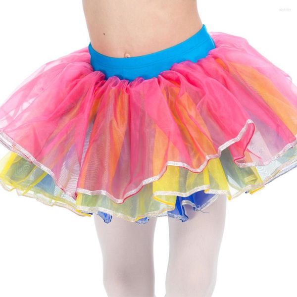 Demi Tutu multicolore avec caleçon et ceinture en Nylon/Lycra pour jupe de Performance de danse de Ballet