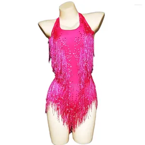 Stage Wear Multicolore Brillant Strass Halter Dos Nu Sexy Gland Bodys Pour Femmes Discothèque DJ Vêtements Chanteur Costumes