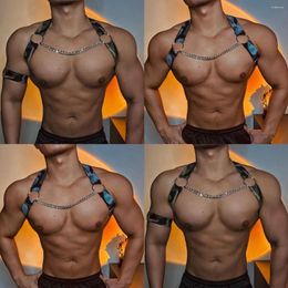 Stage Wear Muscle Man Camouflage Stretch Chest Riem Strap Sexy Pole Dance Costume Nightclub Gogo Show Accessories DJ Party Rave Outfit VDB5834