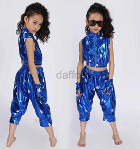 STAGE Wear New Sequins Hip Hop Jazz Dance Suit pour enfants Performance Dance Wear Girl Modern Jazz Dance Costume Costumes D240425