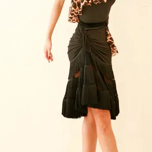 Vêtements de scène NY01 018 léopard rides conception femme danse latine jupe femmes salle de bal danse robe Performance Costume ventre Costume