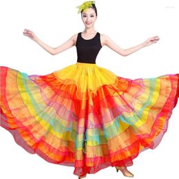 Vêtements de scène ouverture danse longue balançoire jupe espagne Festival buste jupes adulte femme Costume coloré dame Chorus Costume H593