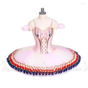 Stage Wear Paquita Plateau Tutu Robe Costume de ballet professionnel Hamsatti Rose Compétition Classique BT921