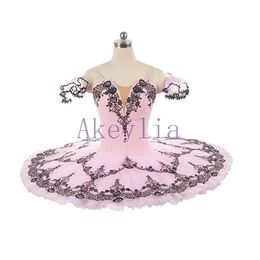 Desgaste de la etapa Paquita Variations tutu rosa negro para adultos Vestido de ballet profesional Niñas White Ballerina Pancake female Performance282N