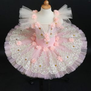 Ropa de escenario, tutú de Ballet profesional rosa melocotón para niños, adultos, panqueques, mujeres, vestido de bailarina, trajes de baile de cisne para niñas