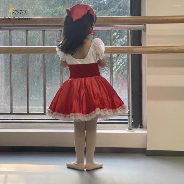 Wear de scène Adulte personnalisé Enfants adultes Red Professionnel Little Riding Hood Variation Tutu pour filles Competition Tulle Robe