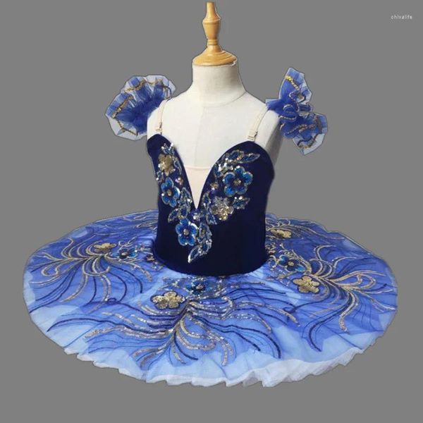 Stage Wear Rose Bleu Ballerine Professionnel Ballet Tutu Pour Filles Enfants Adulte Swan Lake Robe Femmes Performance Costume