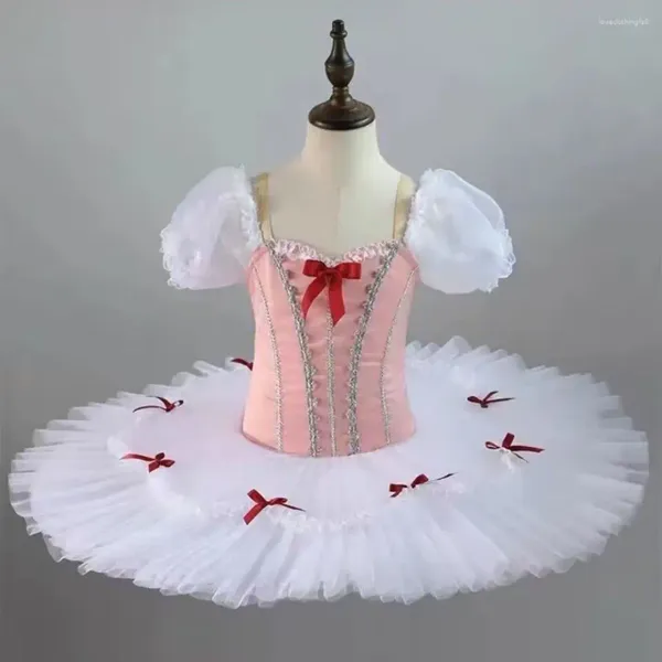 Vêtements de scène pour femmes, vêtements de danse avec nœud rose, danse du ventre, Costumes originaux amusants, robes de ballet d'entraînement en salle de bal, 2024