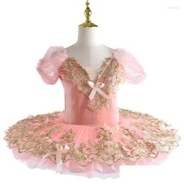 Stage Wear Rose Veet Professional Ballet Tutus Adt Femmes Enfants Enfants Tutu pour Fille Pancake Ballerina Party Costume Drop Livraison App Otwed