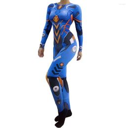 Vêtements de scène imprimés Costumes combinaison Robot Anime combinaisons femmes hommes film carnaval fête vêtements Cosplay body barboteuses
