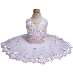 STAGE PEUR Robe de tutu de ballet professionnel pour les filles enfants adultes Swan Lake Pancake Ballerina Costumes White Women Dance Tenue de justaucorps