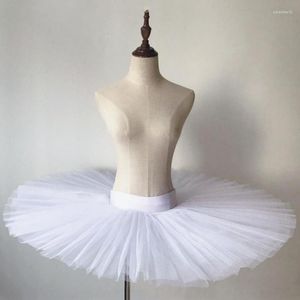 Stage Wear Ballet professionnel Tutus adulte enfant rigide crêpe demi tutu filles pratique jupes enfants plateau blanc 6 couches