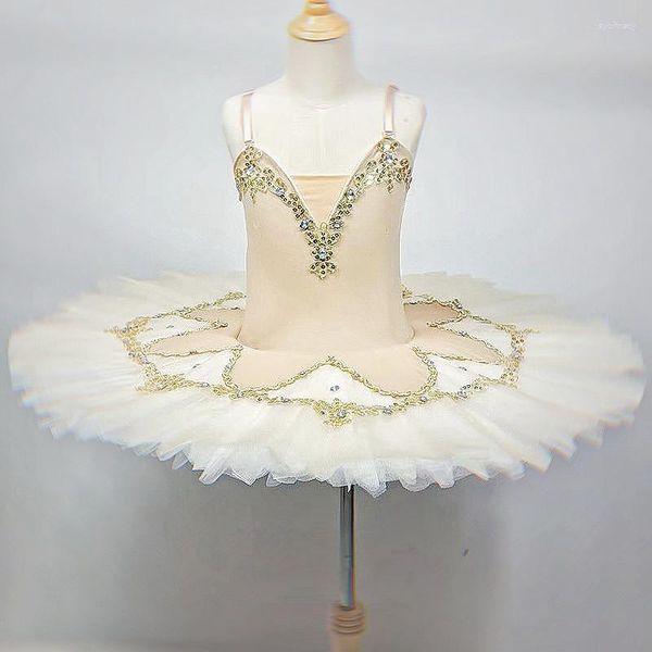 Etapa desgaste profesional niños ballet vestido niñas niños moderno danza rendimiento traje panqueque tutu mujeres cisne bailarina