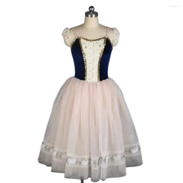 Robe bleue TUTU de Ballet personnalisée professionnelle d'usure de scène pour les femmes d'enfants et d'adultes exécutant la concurrence de Pompon de Tulle