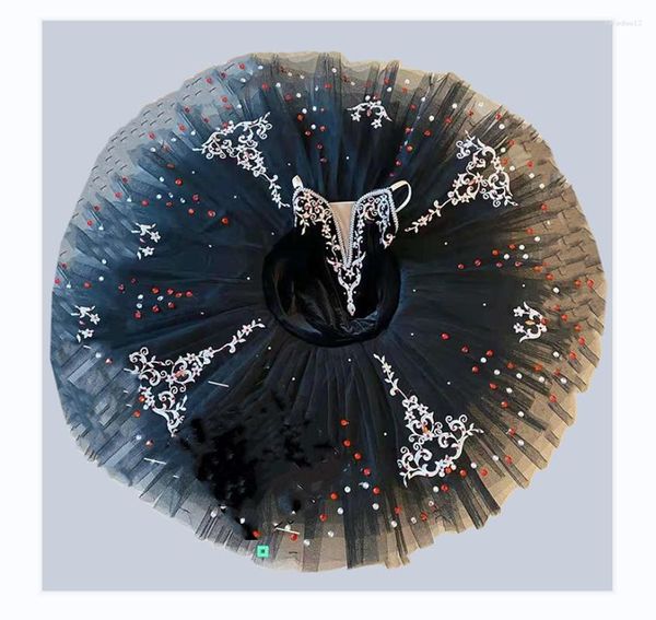 Stage Wear Professionnel Personnalisé Romantique Ballet TUTU Jupe Noir Cygne Fille Costumes De Danse Robe