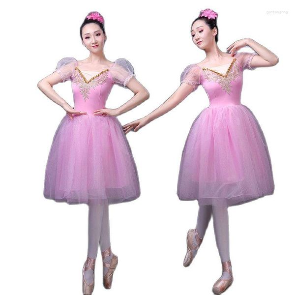 Stage Wear jupe de danse professionnelle Ballet Tutus lac des cygnes Costume de Performance pour adulte manches bouffantes