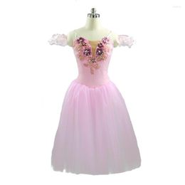 Stage Draag Professionele hoogwaardige kinderen Girlet Performance Long Pink Romantic Tutu