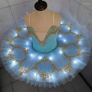 Vestimenta de escenario LED LED LED SWAN LAKE BALLET TUTU TUTU Girlas Ballerina Vestido para niños Distribirme a la fiesta de baile