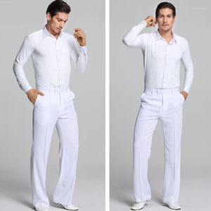 Vêtements de scène professionnels hommes noir pantalon de danse latine adulte Satin moderne salle de bal Salsa Tango Rumba Samba Cha pantalon